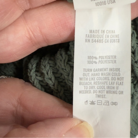 Aerie Size L Sugar Rush Chenille Sweater Polo Henley Neckline Green NEW - Picture 8 of 8